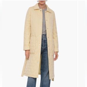 Avec Les Filles Tie Waist Quilted Jacket - Custard